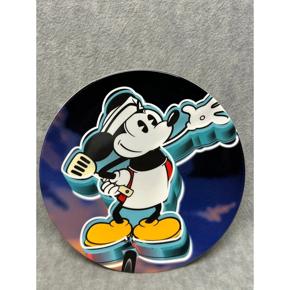 Disney Parks Mickey‎ Mouse Plate Yellow Blue Chef Mickey Spatula Souvenir
